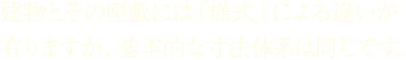 建物とその座敷には「様式」による違いが有りますが、基本的な寸法体系は同じです。